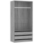 Armario de madera contrachapada gris Sonoma 100x50x200 cm de vidaXL, Armarios roperos - Ref: Foro24-815346, Precio: 191,87 €,...