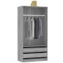 Armario de madera contrachapada gris Sonoma 100x50x200 cm de vidaXL, Armarios roperos - Ref: Foro24-815346, Precio: 191,87 €,...