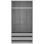 Armario de madera contrachapada gris Sonoma 100x50x200 cm de vidaXL, Armarios roperos - Ref: Foro24-815346, Precio: 191,87 €,...