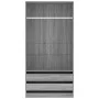 Armario de madera contrachapada gris Sonoma 100x50x200 cm de vidaXL, Armarios roperos - Ref: Foro24-815346, Precio: 184,09 €,...