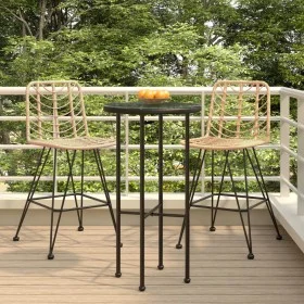 Taburetes de cocina 2 uds ratán PE y acero 45x56x103,5 cm de vidaXL, Sillas de jardín - Ref: Foro24-319430, Precio: 225,74 €,...