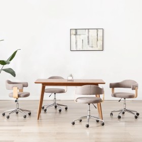 Sillas comedor giratorias 4 uds madera curvada tela gris taupe en Sillas de comedor | Comprar online en Foru.es