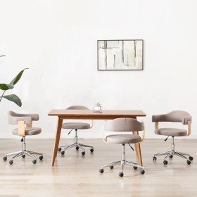 Sillas comedor giratorias 4 uds madera curvada tela gris taupe en Sillas de comedor | Comprar online en Foru.es