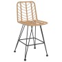 Taburetes de cocina 2 uds ratán PE y acero 45x56x103,5 cm de vidaXL, Sillas de jardín - Ref: Foro24-319430, Precio: 230,83 €,...