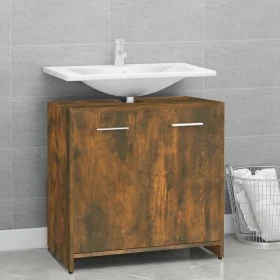 Armario de baño madera contrachapada roble ahumado 60x33x60 cm de vidaXL, Muebles de baño - Ref: Foro24-815525, Precio: 38,07...