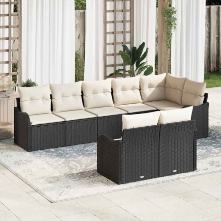 Conjunto de sofá de jardín 8 pcs Negro y ratán sintético en Sofás de exterior | Comprar online en Foru.es
