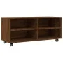 Mueble TV ruedas madera contrachapada roble marrón 90x35x35 cm de vidaXL, Muebles TV - Ref: Foro24-815260, Precio: 61,43 €, D...