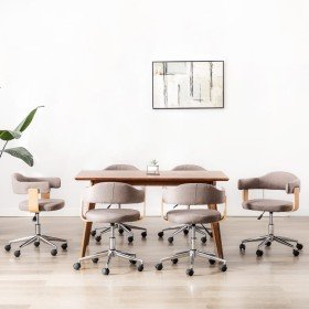 Sillas comedor giratorias 6 uds madera curvada tela gris taupe en Sillas de comedor | Comprar online en Foru.es
