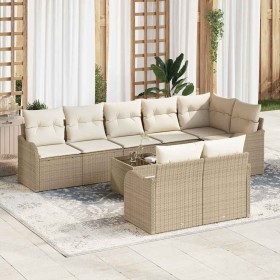 Conjunto de sofá de jardín 9 pcs Beige y ratán sintético en Sofás de exterior | Comprar online en Foru.es