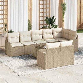 Conjunto de sofá de jardín 9 pcs Beige y ratán sintético en Sofás de exterior | Comprar online en Foru.es