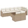 Conjunto de sofá de jardín 9 pcs Beige y ratán sintético en Sofás de exterior | Comprar online en Foru.es