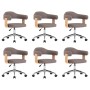 Sillas comedor giratorias 6 uds madera curvada tela gris taupe en Sillas de comedor | Comprar online en Foru.es
