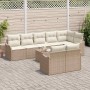 Conjunto de sofá de jardín 9 pcs Beige y ratán sintético en Sofás de exterior | Comprar online en Foru.es