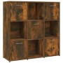 Estantería madera contrachapada color roble ahumado 90x30x90 cm de vidaXL, Librerías y estanterías - Ref: Foro24-815549, Prec...
