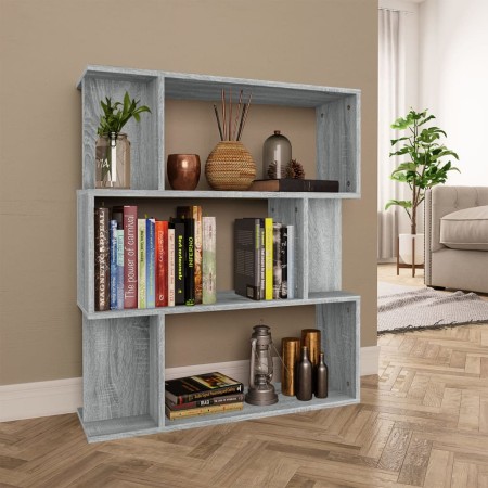Estantería/Biombo madera contrachapada gris Sonoma 80x24x96 cm de vidaXL, Librerías y estanterías - Ref: Foro24-815244, Preci...