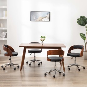 Sillas de comedor 4 uds madera curvada y cuero sintético en Sillas de comedor | Comprar online en Foru.es