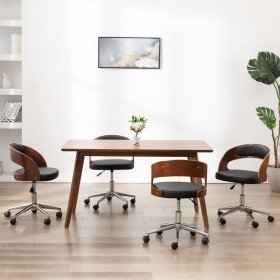 Sillas de comedor 4 uds madera curvada y cuero sintético en Sillas de comedor | Comprar online en Foru.es