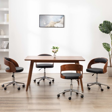 Sillas de comedor 4 uds madera curvada y cuero sintético en Sillas de comedor | Comprar online en Foru.es