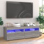 Muebles de TV 2 uds con luces LED gris Sonoma 60x35x40 cm de vidaXL, Muebles TV - Ref: Foro24-815681, Precio: 76,82 €, Descue...