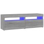 Muebles de TV 2 uds con luces LED gris Sonoma 60x35x40 cm de vidaXL, Muebles TV - Ref: Foro24-815681, Precio: 76,82 €, Descue...