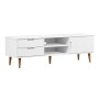 Mueble de TV MOLDE madera maciza de pino blanca 158x40x49 cm de vidaXL, Muebles TV - Ref: Foro24-350535, Precio: 175,73 €, De...