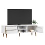 Mueble de TV MOLDE madera maciza de pino blanca 158x40x49 cm de vidaXL, Muebles TV - Ref: Foro24-350535, Precio: 175,73 €, De...