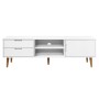 Mueble de TV MOLDE madera maciza de pino blanca 158x40x49 cm de vidaXL, Muebles TV - Ref: Foro24-350535, Precio: 175,73 €, De...