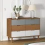 MOLDE bedside table solid brown pine wood 113x40x80 cm by vidaXL, Drawers - Ref: Foro24-350507, Price: 200,19 €, Discount: %
