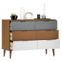 Mesita de noche MOLDE madera maciza de pino marrón 113x40x80 cm de vidaXL, Cajoneras - Ref: Foro24-350507, Precio: 203,41 €, ...