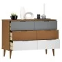 MOLDE bedside table solid brown pine wood 113x40x80 cm by vidaXL, Drawers - Ref: Foro24-350507, Price: 200,19 €, Discount: %