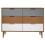Mesita de noche MOLDE madera maciza de pino marrón 113x40x80 cm de vidaXL, Cajoneras - Ref: Foro24-350507, Precio: 203,41 €, ...