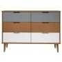 MOLDE bedside table solid brown pine wood 113x40x80 cm by vidaXL, Drawers - Ref: Foro24-350507, Price: 200,19 €, Discount: %