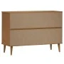MOLDE bedside table solid brown pine wood 113x40x80 cm by vidaXL, Drawers - Ref: Foro24-350507, Price: 200,19 €, Discount: %
