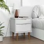 Mesita de noche MOLDE madera maciza de pino blanca 40x35x48 cm by vidaXL, Nightstands - Ref: Foro24-350496, Price: 78,99 €, D...