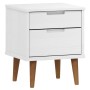 Mesita de noche MOLDE madera maciza de pino blanca 40x35x48 cm de vidaXL, Mesitas de noche - Ref: Foro24-350496, Precio: 77,4...