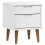 Mesita de noche MOLDE madera maciza de pino blanca 40x35x48 cm by vidaXL, Nightstands - Ref: Foro24-350496, Price: 78,99 €, D...