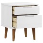 Mesita de noche MOLDE madera maciza de pino blanca 40x35x48 cm de vidaXL, Mesitas de noche - Ref: Foro24-350496, Precio: 77,4...