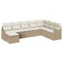 Conjunto de sofá de jardín 8 pcs Beige y blanco Poliratán en Sofás de exterior | Comprar online en Foru.es