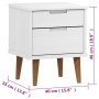 Mesita de noche MOLDE madera maciza de pino blanca 40x35x48 cm de vidaXL, Mesitas de noche - Ref: Foro24-350496, Precio: 77,4...