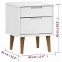 Mesita de noche MOLDE madera maciza de pino blanca 40x35x48 cm by vidaXL, Nightstands - Ref: Foro24-350496, Price: 78,99 €, D...