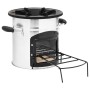 Cocina leña camping acero inoxidable plateado 45,5x33x25,5 cm de vidaXL, Chimeneas - Ref: Foro24-319440, Precio: 91,54 €, Des...