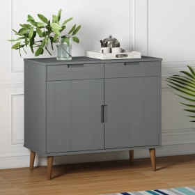 Aparador MOLDE madera maciza de pino gris 90x40x80 cm de vidaXL, Aparadores - Ref: Foro24-350548, Precio: 169,11 €, Descuento: %