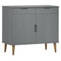 Aparador MOLDE madera maciza de pino gris 90x40x80 cm de vidaXL, Aparadores - Ref: Foro24-350548, Precio: 169,11 €, Descuento: %