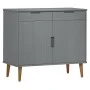Aparador MOLDE madera maciza de pino gris 90x40x80 cm de vidaXL, Aparadores - Ref: Foro24-350548, Precio: 166,27 €, Descuento: %