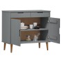 Aparador MOLDE madera maciza de pino gris 90x40x80 cm de vidaXL, Aparadores - Ref: Foro24-350548, Precio: 169,11 €, Descuento: %