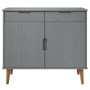 Aparador MOLDE madera maciza de pino gris 90x40x80 cm de vidaXL, Aparadores - Ref: Foro24-350548, Precio: 169,11 €, Descuento: %