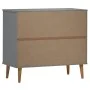 Aparador MOLDE madera maciza de pino gris 90x40x80 cm de vidaXL, Aparadores - Ref: Foro24-350548, Precio: 166,27 €, Descuento: %