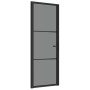 Puerta interior vidrio EGS y aluminio negro 76x201,5 cm de vidaXL, Puertas para el hogar - Ref: Foro24-350560, Precio: 257,45...