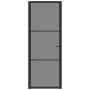 Puerta interior vidrio EGS y aluminio negro 76x201,5 cm de vidaXL, Puertas para el hogar - Ref: Foro24-350560, Precio: 257,45...