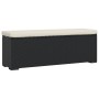 Banco otomana con cojín ratán sintético negro 110x30x40 cm de vidaXL, Bancos de jardín - Ref: Foro24-319396, Precio: 110,15 €...